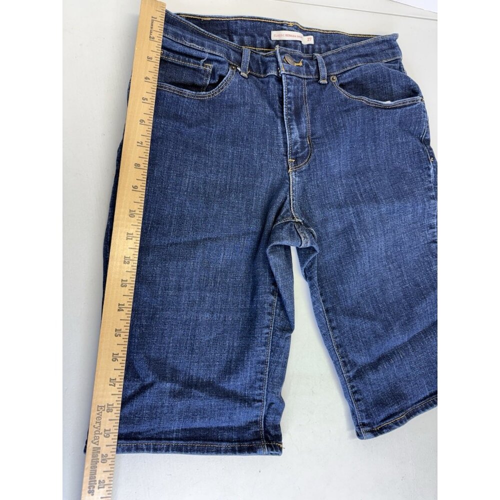 Levis Bermuda Shorts Womens 27 (27x10) Mid Rise Medium Wash Blue Denim - Picture 4 of 16